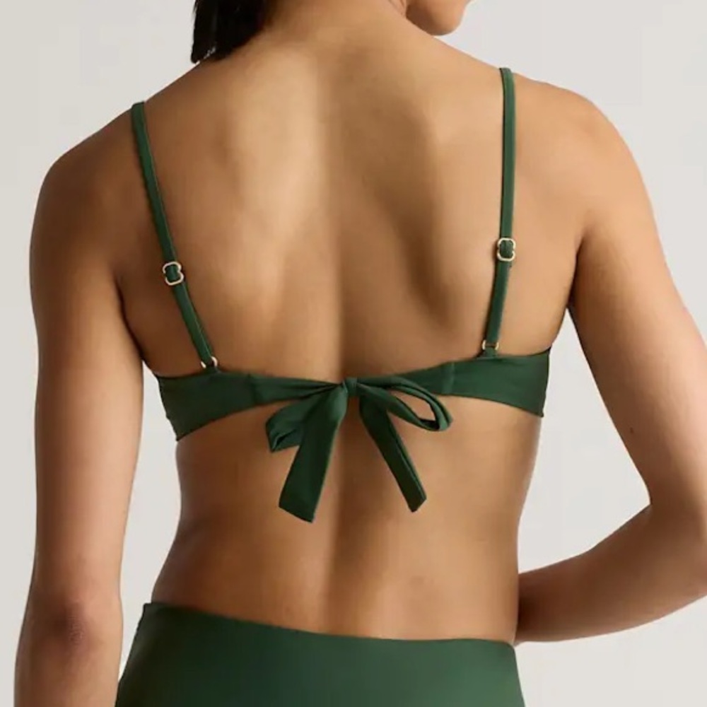 NWT Quince Women's Italian Scoop Neck Bikini Top Palm Green Size M and L ๐ด - Picture 2 of 13